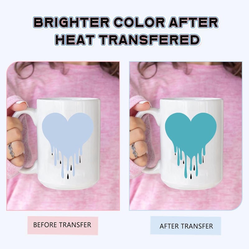 HTVSTD Blue Sublimation Ink Transfer Sheets 8 Sheets 12'' x 10''Solid Color Sublimation Paper Transfer Sheets for Mugs Tumblers DIY Transfer Paper - Image 2